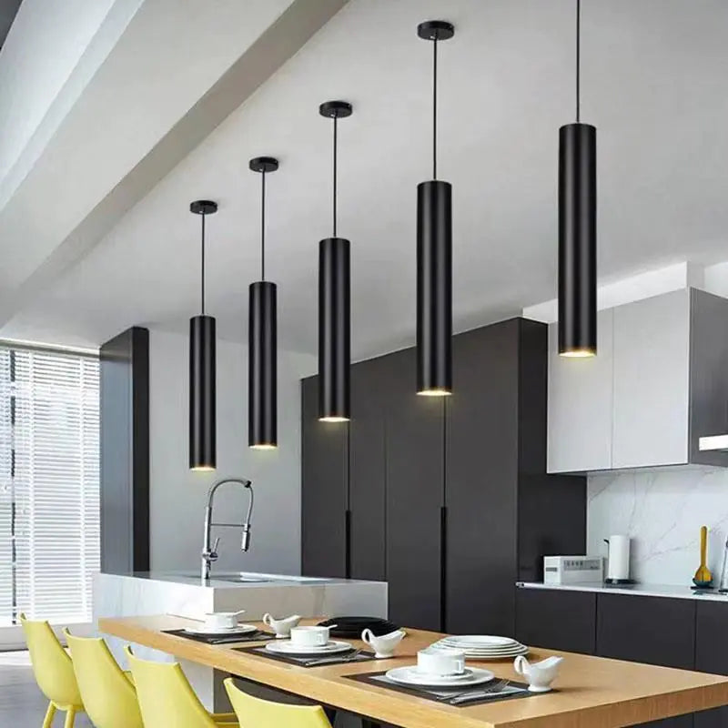 Modern Minimalist LED Cylinder Pendant Light